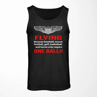 Thumbnail for Flying One Ball aviation design on breathable cotton tank top.