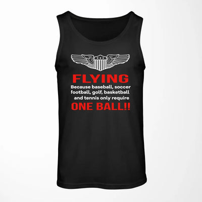 Flying One Ball aviation design on breathable cotton tank top.