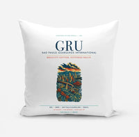 Thumbnail for Sao Paulo Guarulhos International Airport (GRU) design on white pillow