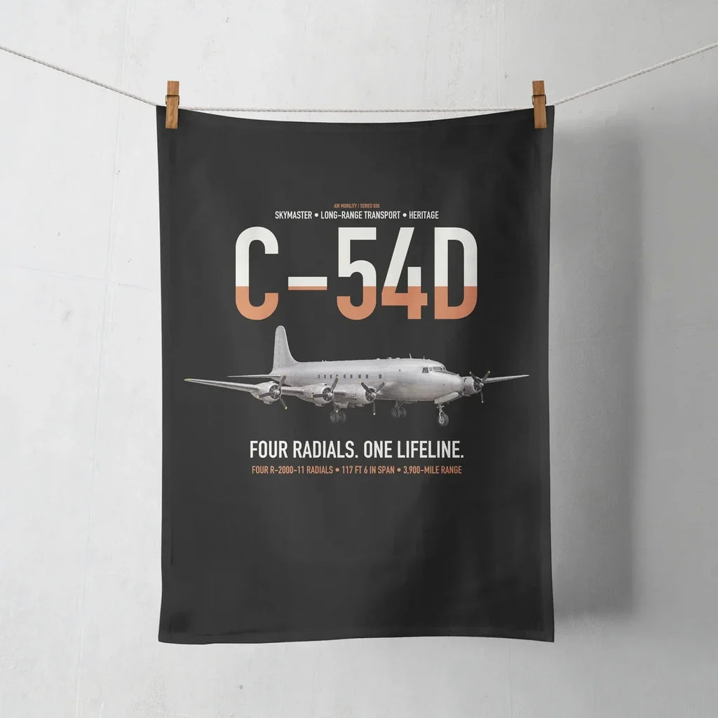 C-54D Skymaster design on black towel