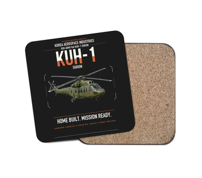Korea Aerospace Industries KUH-1 Surion design on black 1 piece coaster