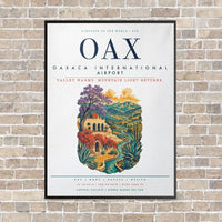 Thumbnail for Oaxaca International Airport OAX vertical canvas print - framed - white background