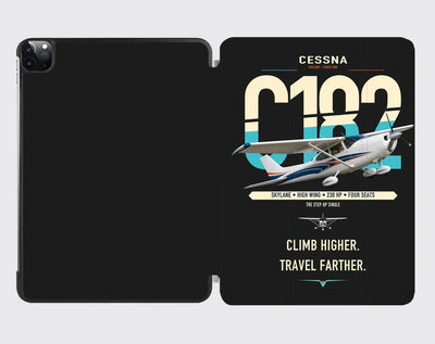 Cessna 182 Skylane design on black ipad tablet case