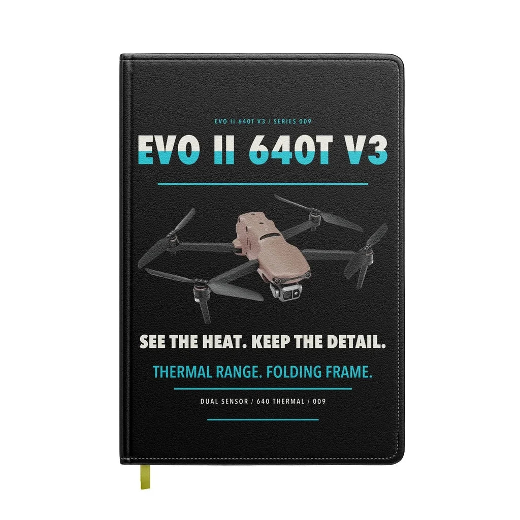 Autel EVO II Dual 640T V3 design on black notebook
