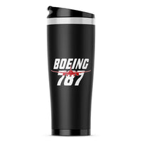Thumbnail for Amazing Boeing 787 aviation design on stainless travel mug, vacuum-insulated double-wall stainless.