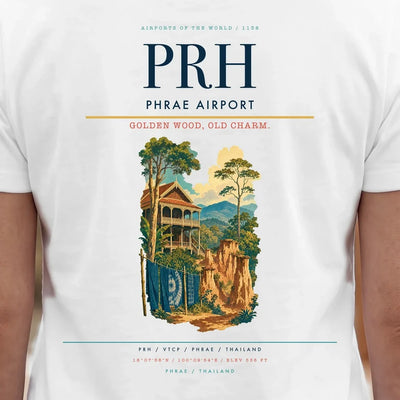 Phrae Airport (PRH) double-side t-shirt design close-up cover
