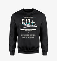 Thumbnail for Cessna Citation CJ3+ design on black sweatshirt
