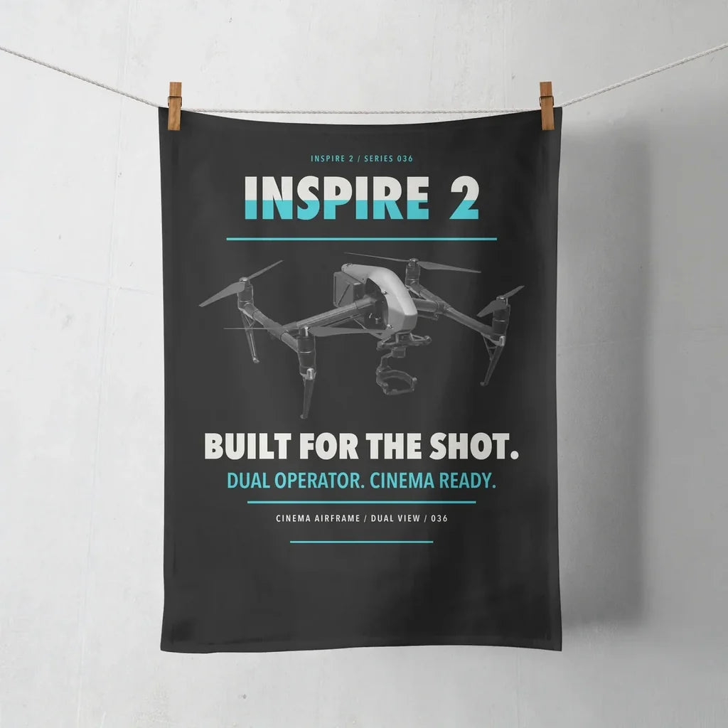 DJI Inspire 2 design on black towel
