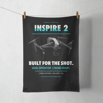 DJI Inspire 2 design on black towel