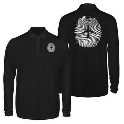 Aviation Finger Print Long Sleeve Polo T-Shirts (Double-Side) aviation design printed on soft cotton long-sleeve double-side.