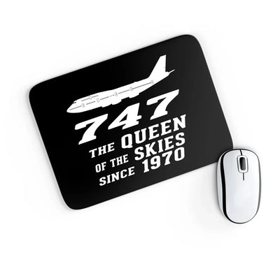 Boeing 747 - Queen of the Skies (2) aviation design on neoprene with anti-slip base mouse pad.