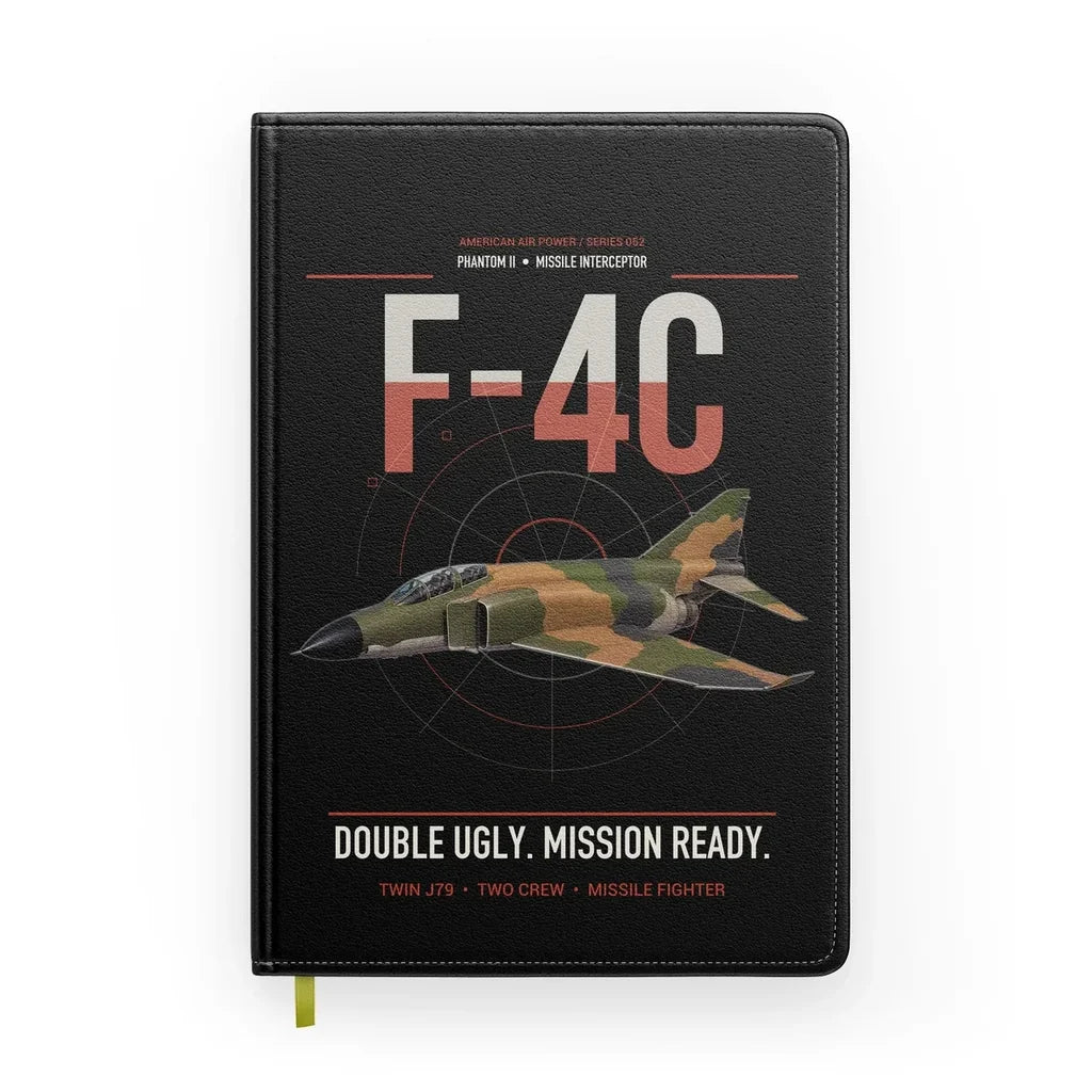 F-4C Phantom II design on black notebook