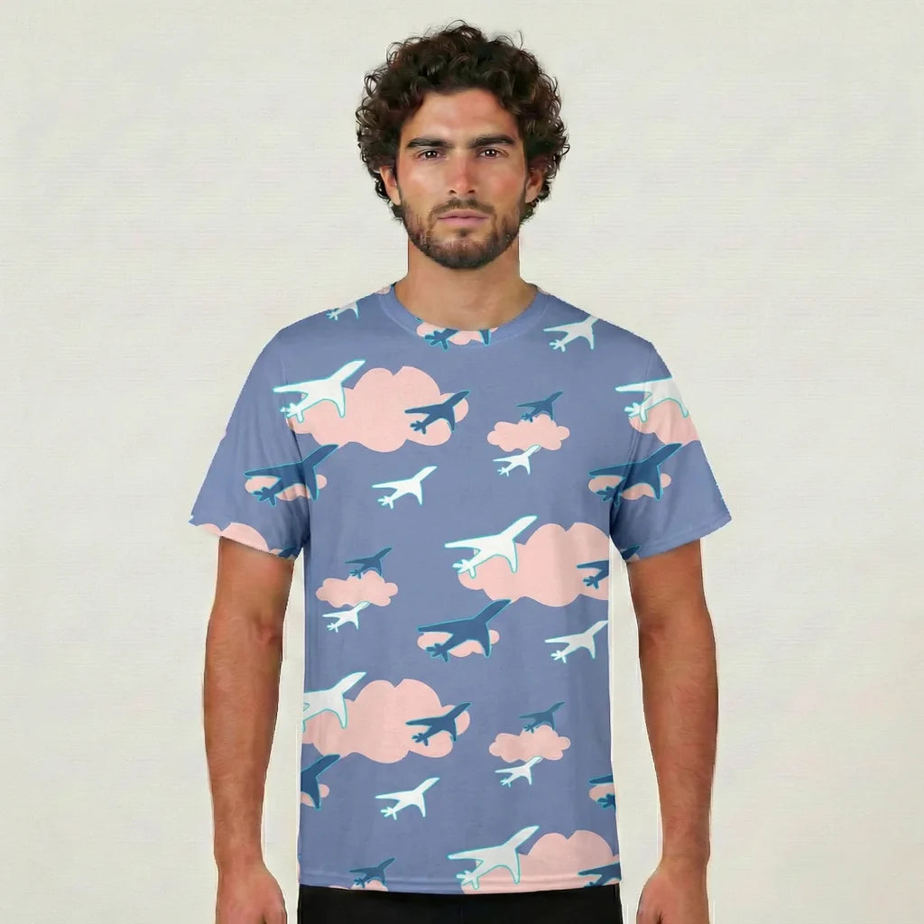 Cool & Super Airplanes (Vol2) aviation design printed on soft cotton 3D-print T-shirt.
