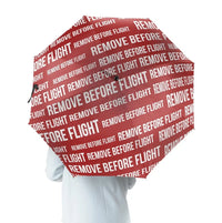Thumbnail for REMOVE BEFORE FLIGHT 3 aviation design on windproof polyester umbrella.
