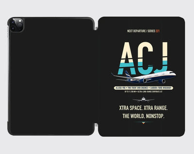 Airbus ACJ350 / exact ACJ350-900 design on black ipad tablet case