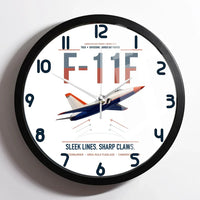 Thumbnail for F-11F Tiger design on white framed wall clock