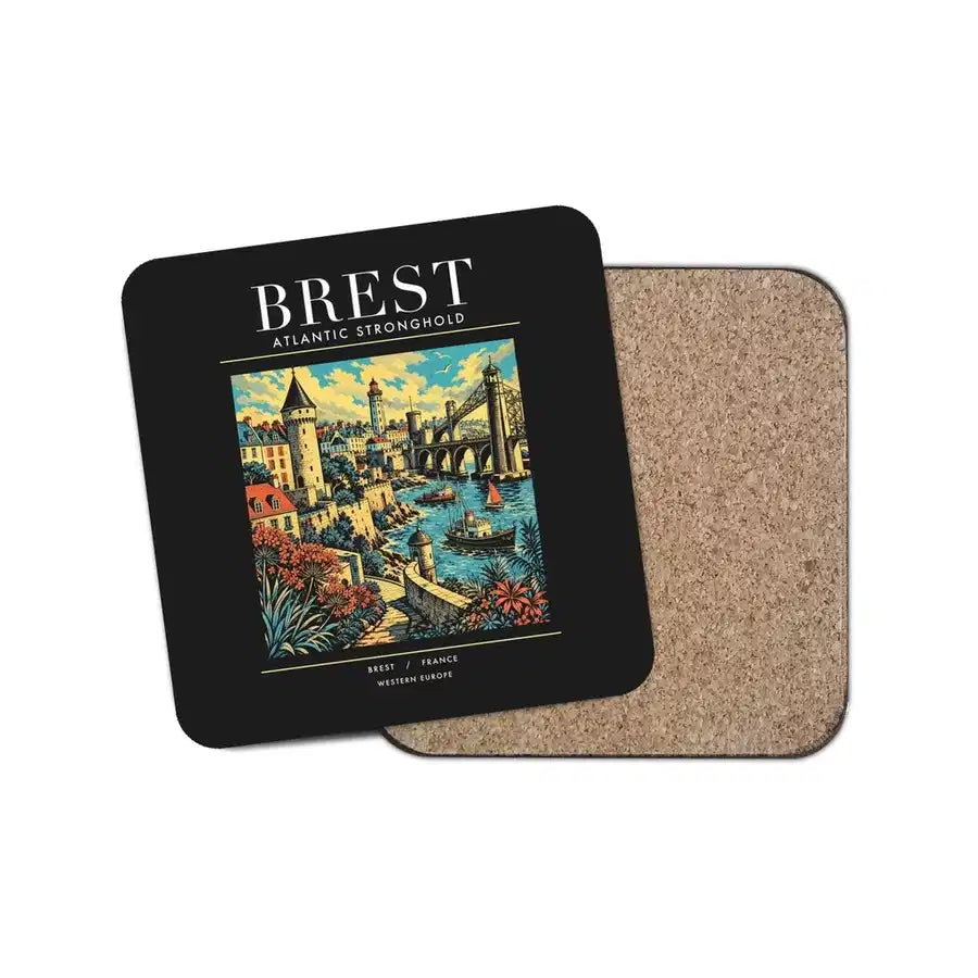 BREST - Poster - Coaster - Black