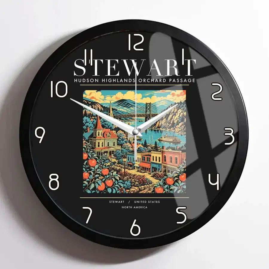 STEWART - Poster - Wall Clock Framed - Black