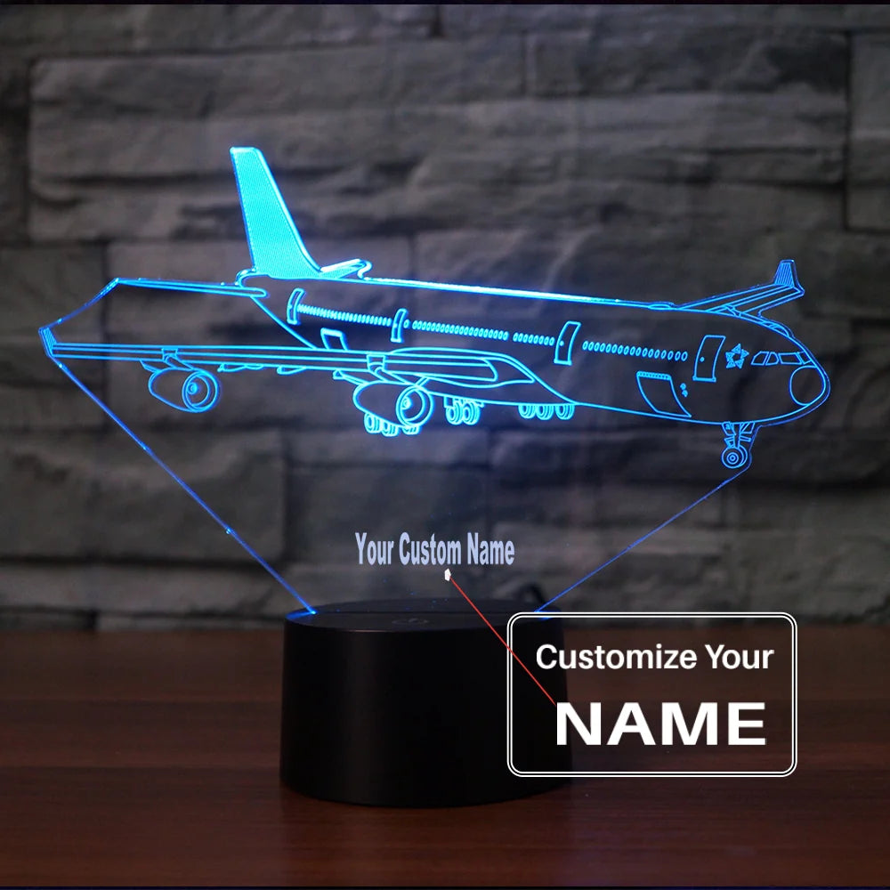 Taxiing Airbus A340 3D Lamps aviation themed 3D night lamp, premium acrylic with LED.