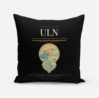 Thumbnail for Chinggis Khaan International Airport (ULN) design on black pillow