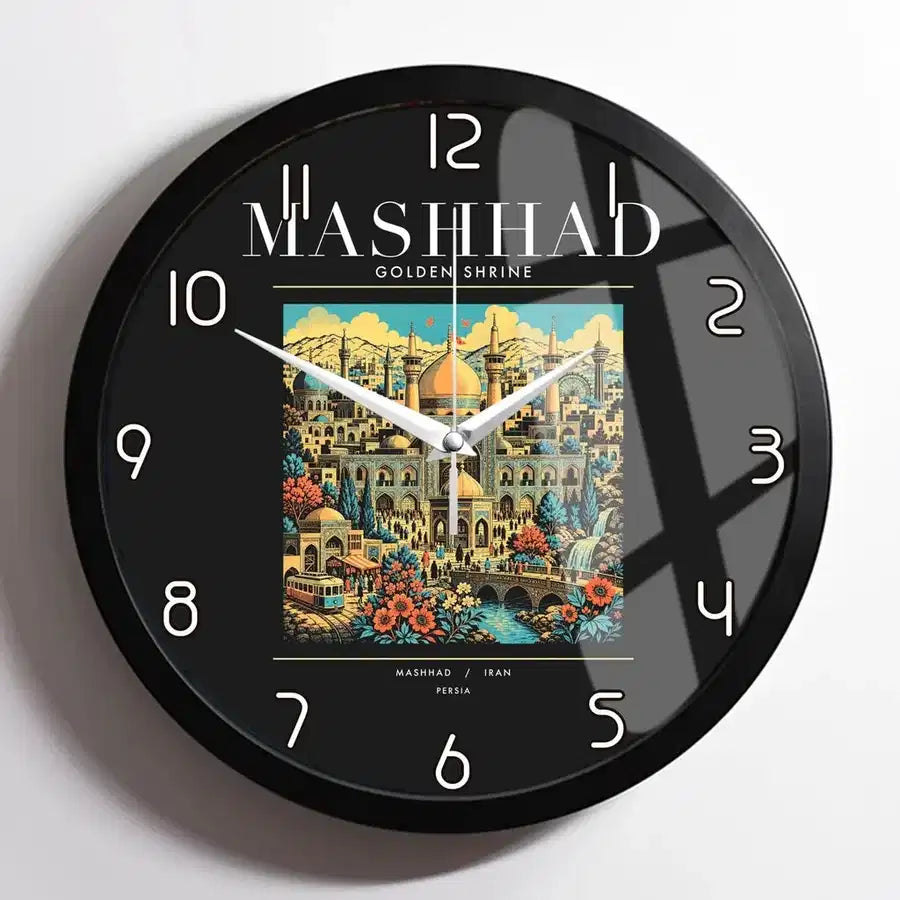 MASHHAD - Poster - Wall Clock Framed - Black