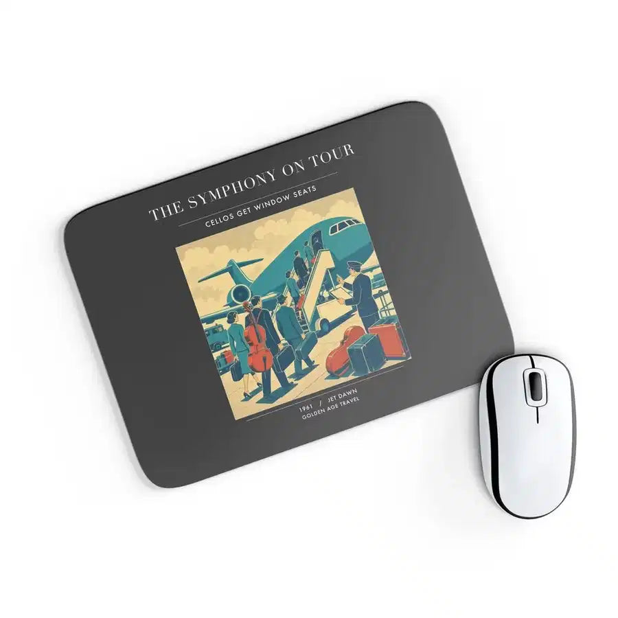 VINTAGE G4421 - The Symphony On Tour - Designed Mouse Pads design on black rectangle