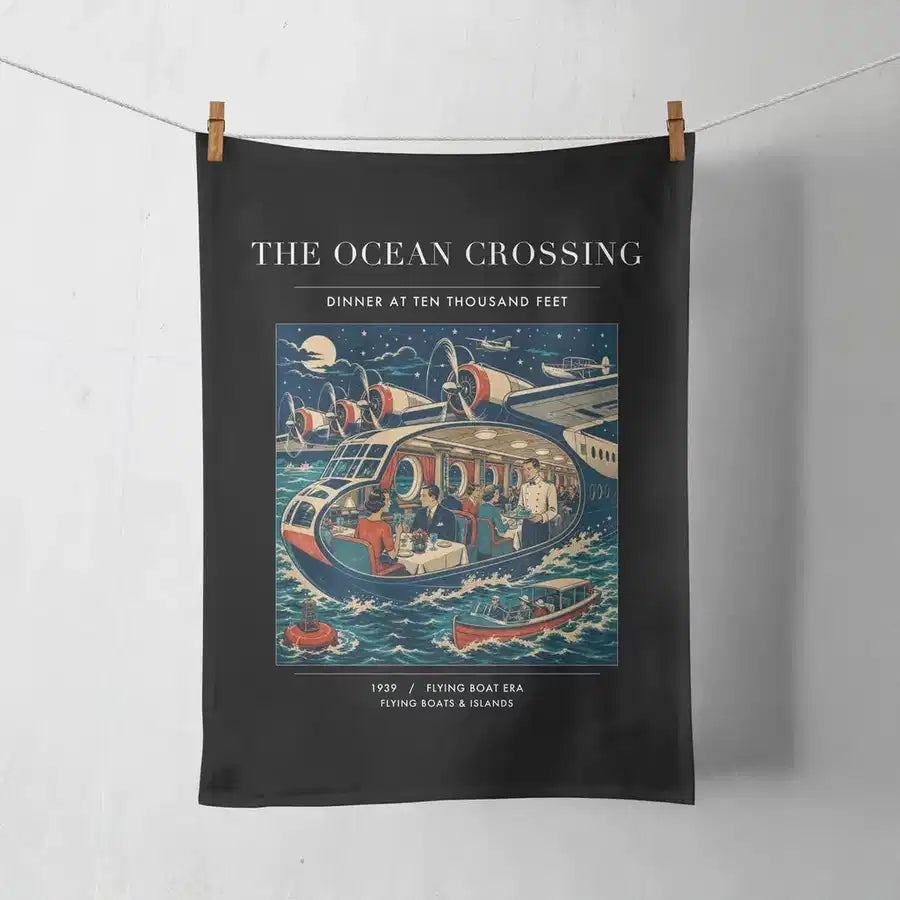 VINTAGE G4058 - The Ocean Crossing - Designed Towels design on black