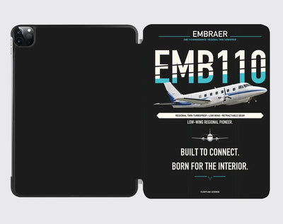 Embraer EMB 110 Bandeirante design on black ipad tablet case