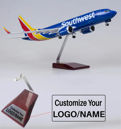 Side view of Southwest Boeing 737-700 Airplane Model (1/84 Scale - 47CM) aviation LED model airplane in diecast metal with LE.