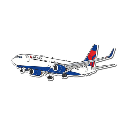 Delta Air Lines Boeing 737 aviation design airplane sticker in weather-resistant vinyl.
