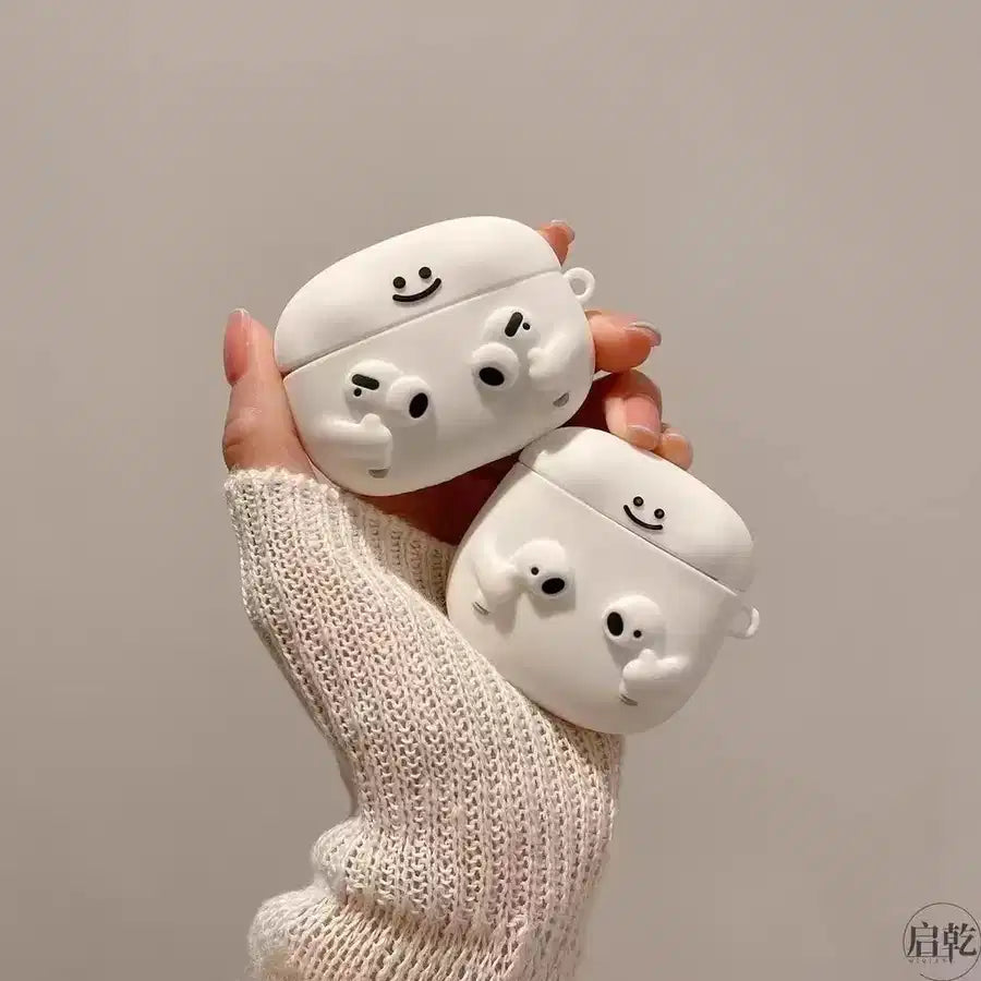 Headphones Person AirPods Protective Cover: Cute Cartoon Silicone Soft Shell aviation themed premium AirPods case for AirPods.