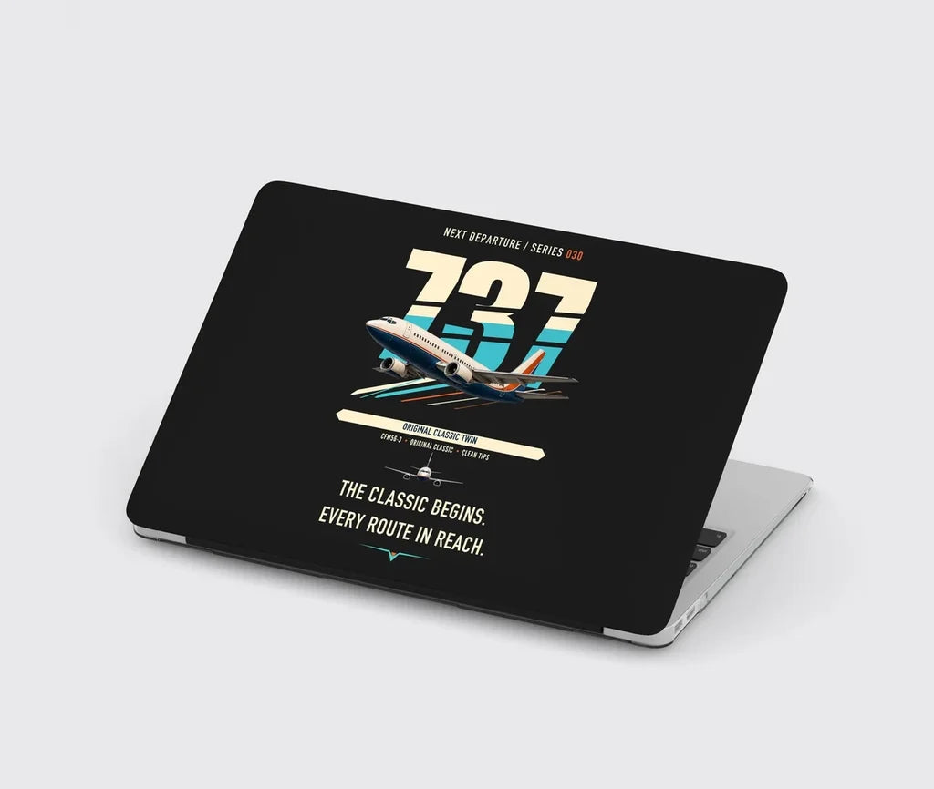 Boeing 737-300 Classic design on black MacBook case