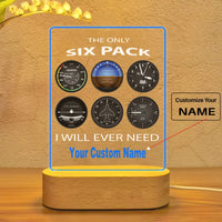 Thumbnail for The Only Six Pack I Will Ever Need aviation themed night lamp, premium acrylic with LED.