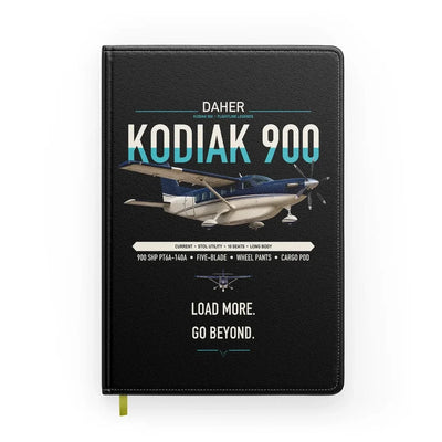 Daher Kodiak 900 design on black notebook