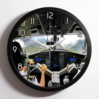Thumbnail for Fantastic Cockpit Shot aviation design on premium wood and metal wall clock.
