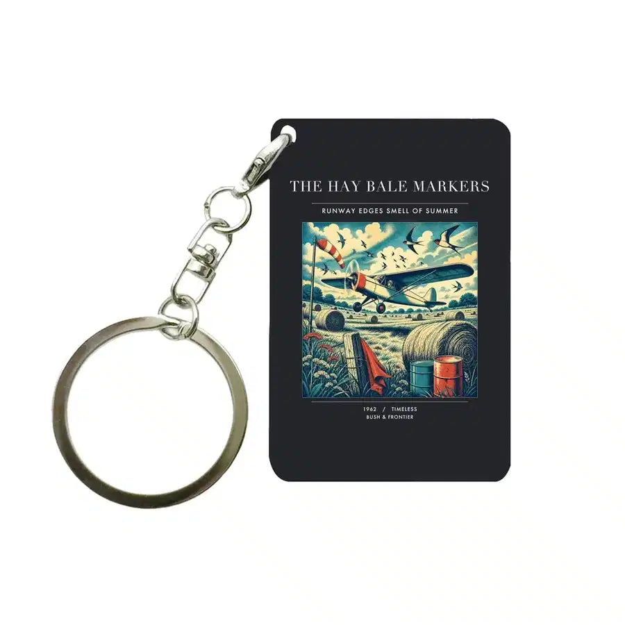VINTAGE G4387 - The Hay Bale Markers - Designed Key Chain design on black
