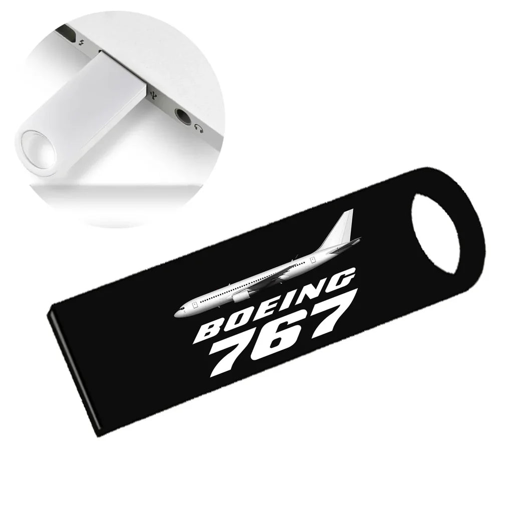 The Boeing 767 aviation design on durable waterproof casing waterproof USB device.