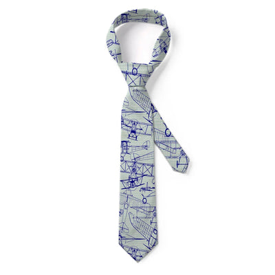 Amazing Drawings of Old Aircrafts aviation design on premium silk blend tie.