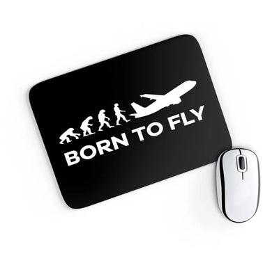 Born To Fly aviation design on neoprene with anti-slip base mouse pad.