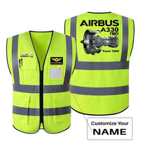 Thumbnail for The Airbus A330neo aviation design printed on high-visibility reflective fabric reflective vest.