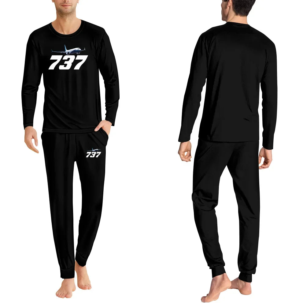 Super Boeing 737-800 men pajamas - Black