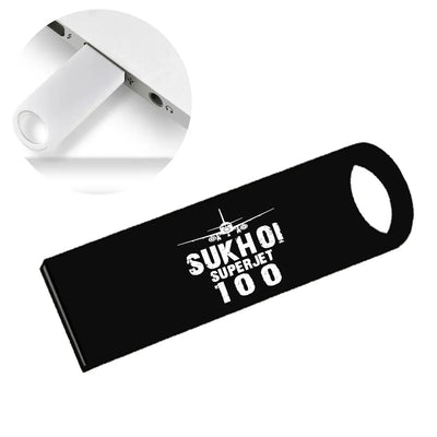 Sukhoi Superjet 100 & Plane aviation design on durable waterproof casing waterproof USB device.