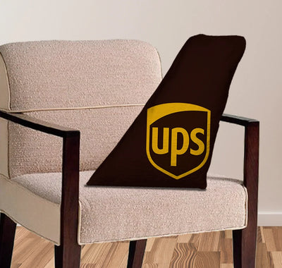 UPS Airlines aviation design on soft polyester filling aircraft tail pillow.