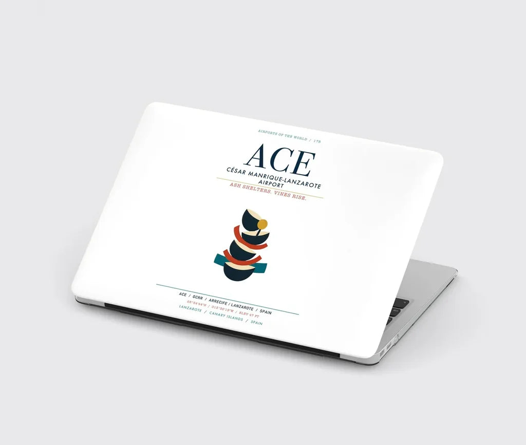 César Manrique-Lanzarote Airport (ACE) design on white MacBook case