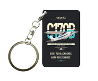 Thumbnail for Cessna 170B design on black designed key chain, double-side print