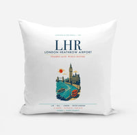 Thumbnail for London Heathrow Airport (LHR) design on white pillow