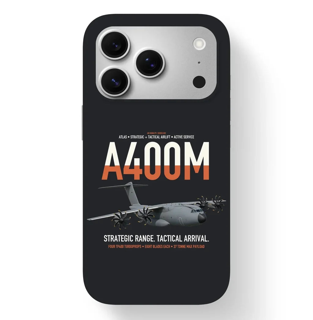 Airbus A400M Atlas design on black magsafe iphone case, for iPhone 17 Pro