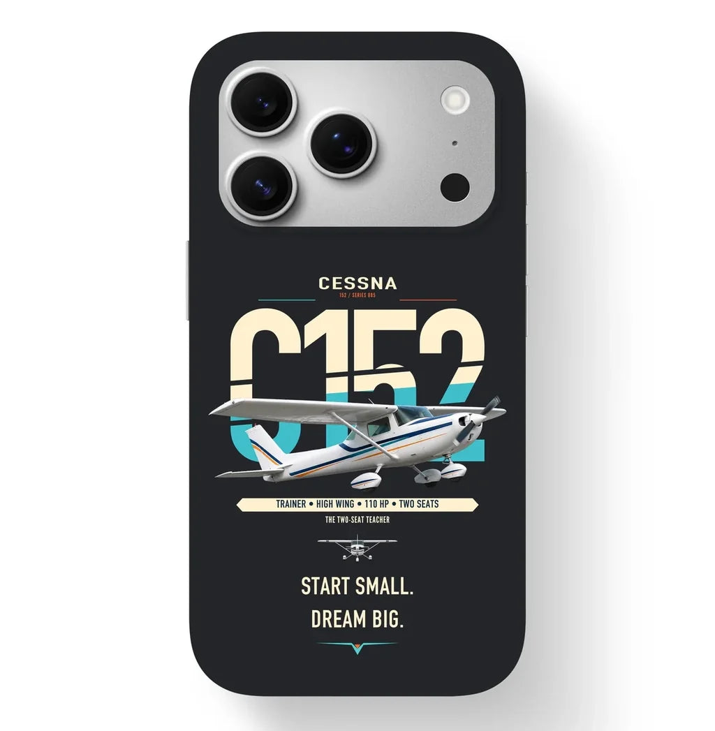 Cessna 152 design on black magsafe iphone case, for iPhone 17 Pro