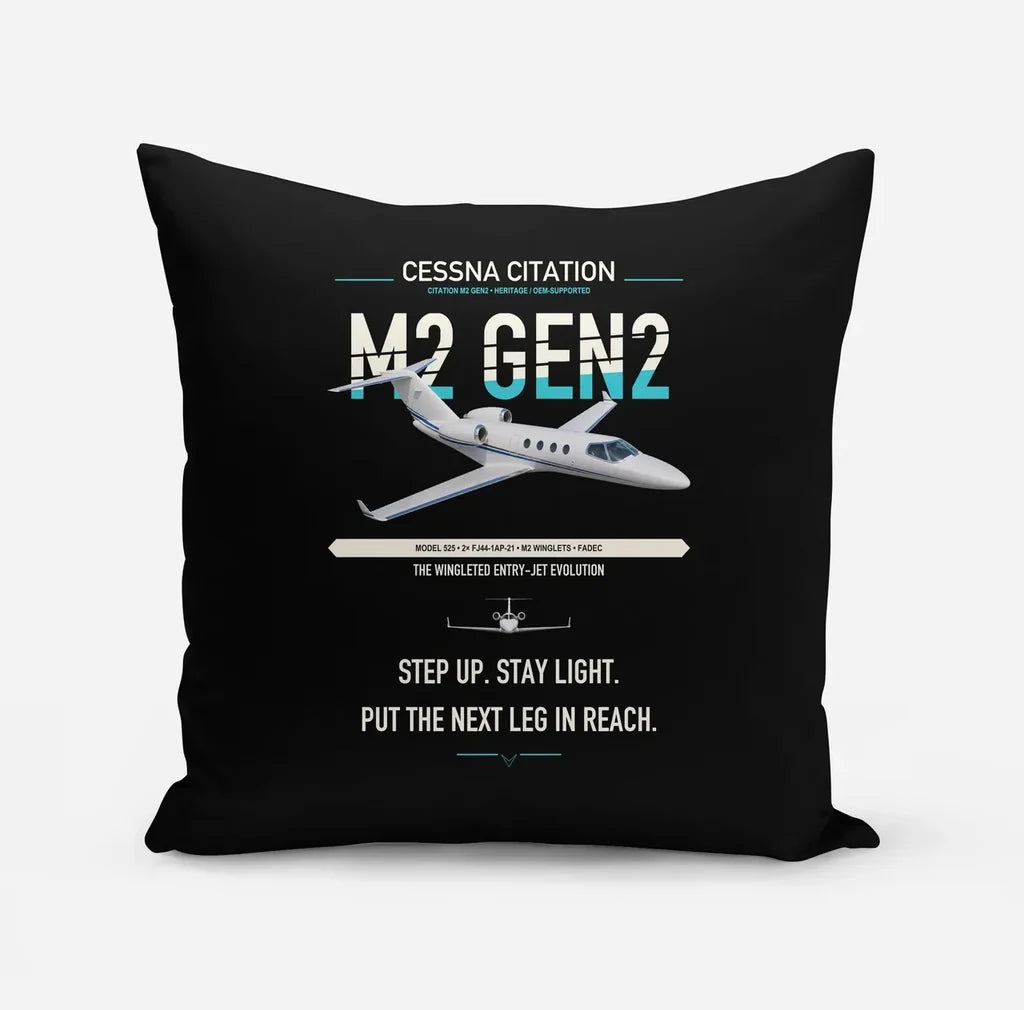 Cessna Citation M2 Gen2 design on black pillow