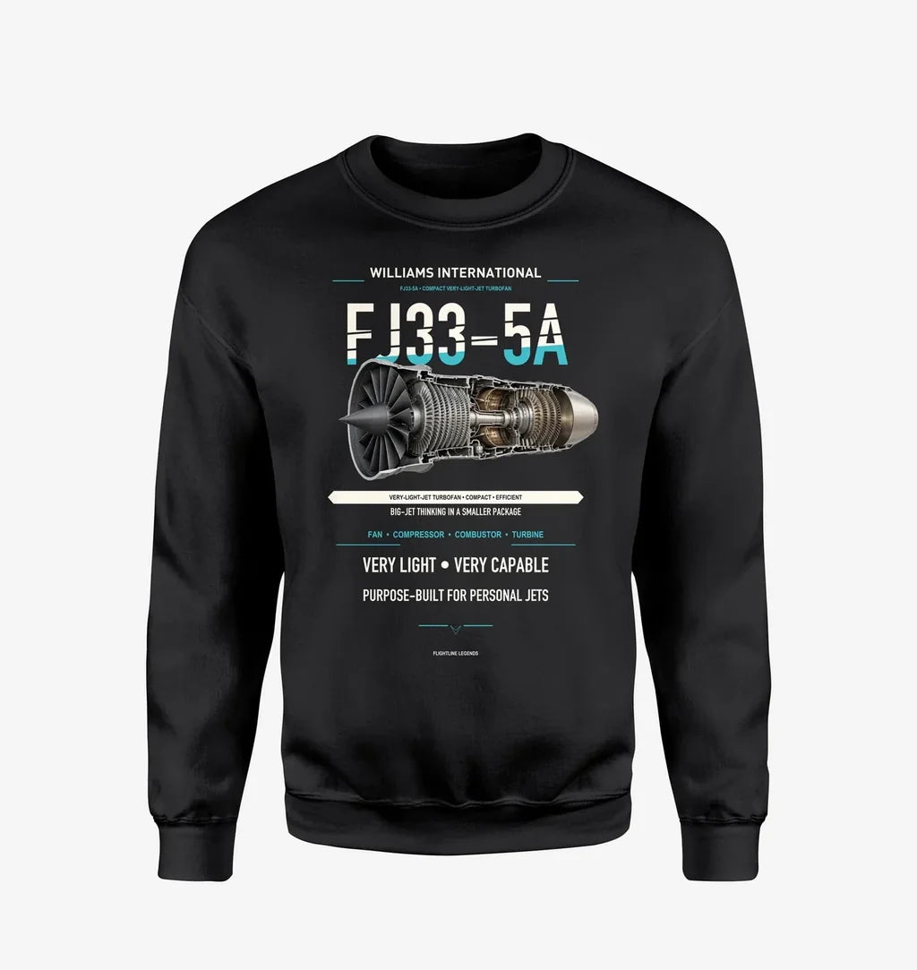 FJ33-5A design on black sweatshirt